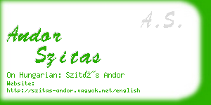 andor szitas business card